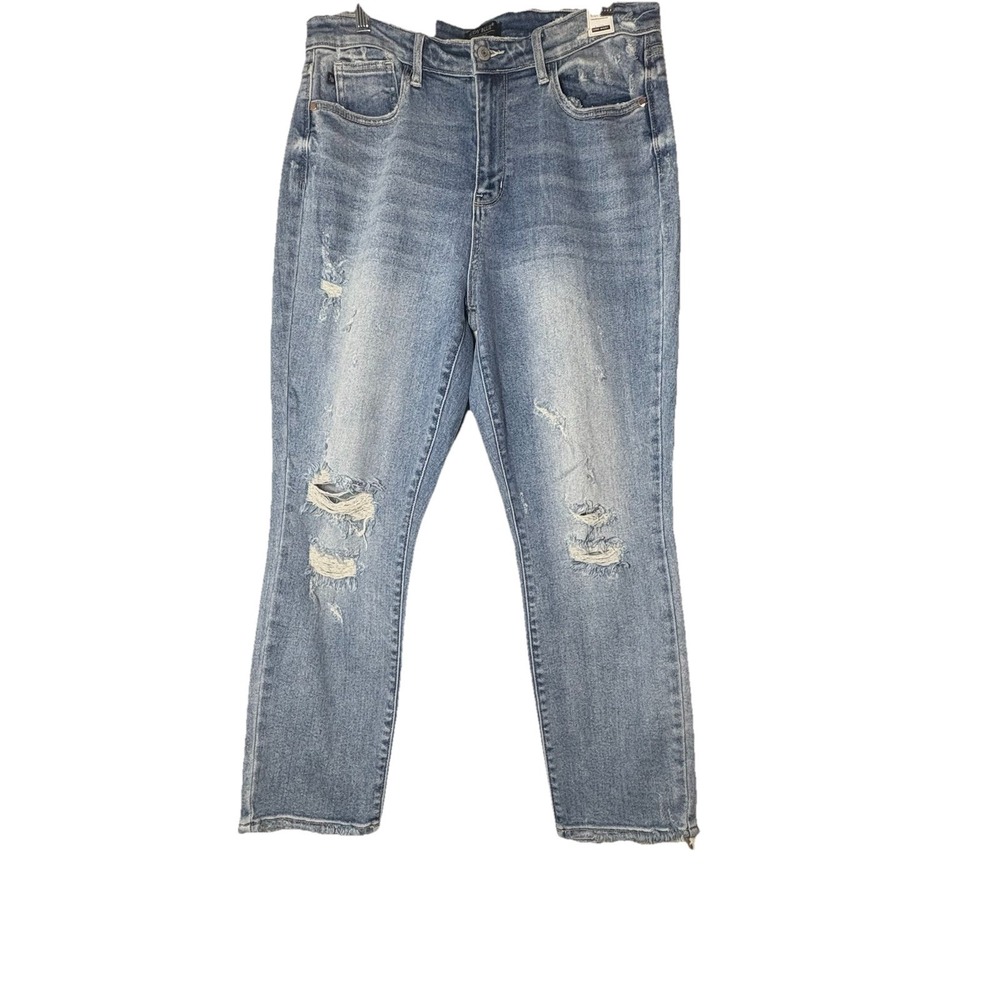 Judy‎ Blue Jeans New 32 Waist Factory Distressed High Waist Straight Fit Trendy
